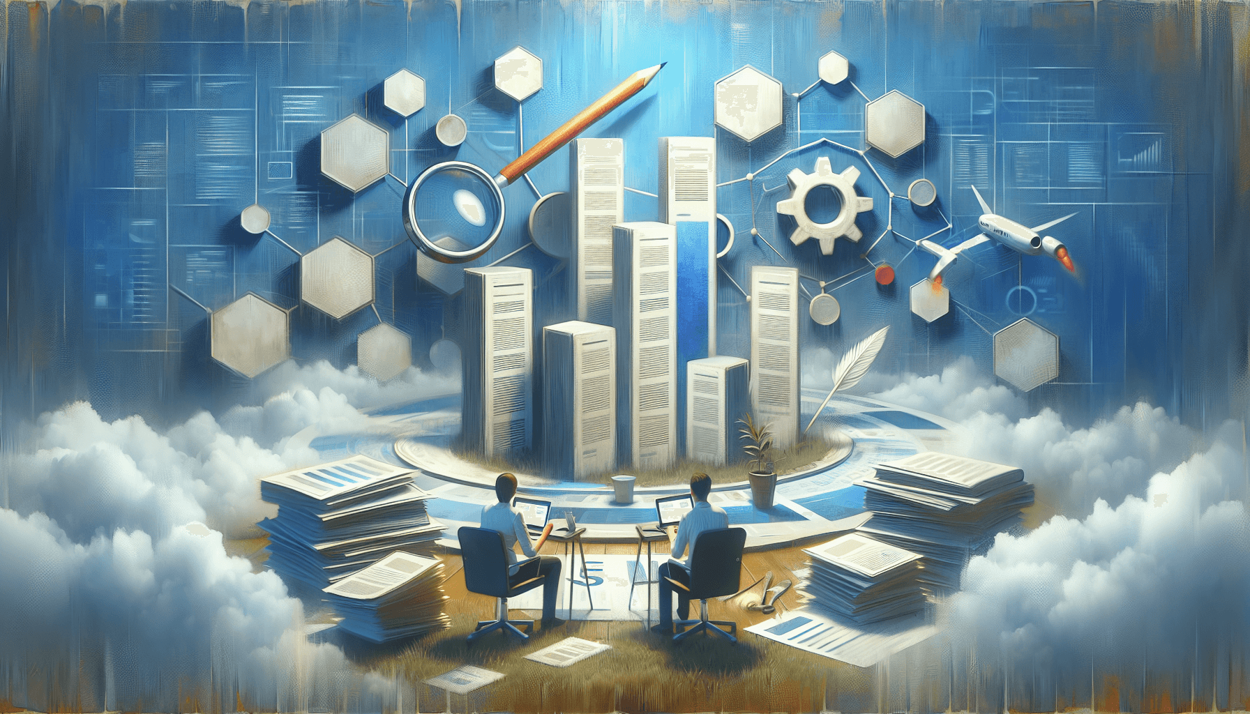 A focused team collaborates around a digital whiteboard, mapping out a timeline for fixing SEO issues, highlighting key strategies and prioritizing tasks.